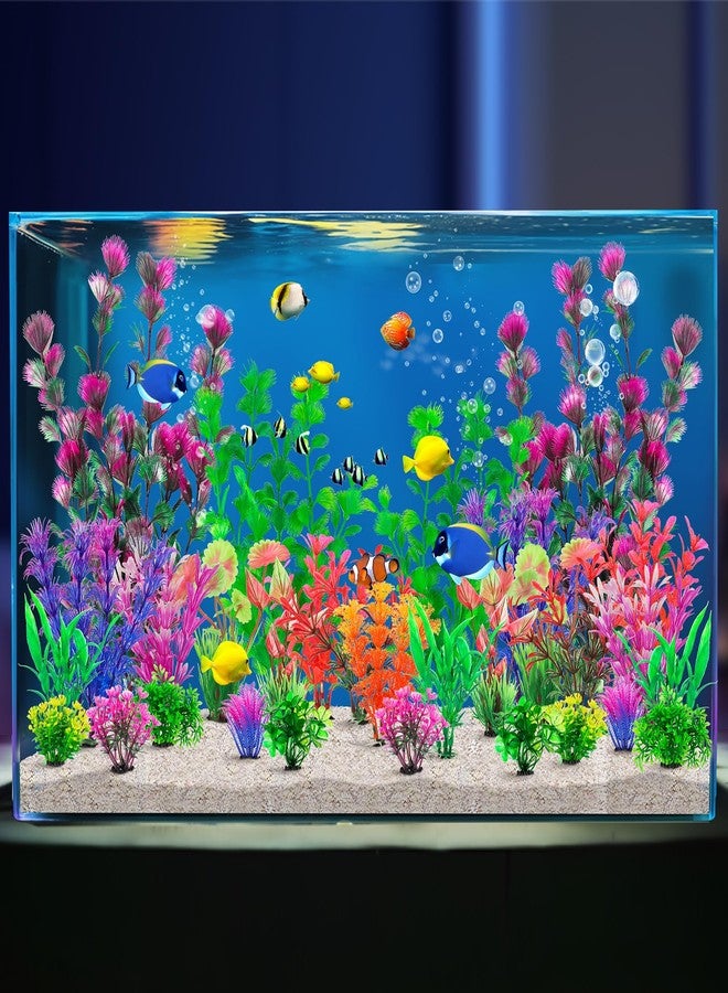 CousDUoBe 30Pcs Aquarium Plants, Fish Tank Accessories Artificial Aquatic Plants,Full Set of Fish Tank Decorations, Various Sizes - Image 5